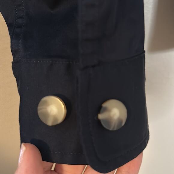 ALEX MARIE Black Jacket Shacket with Tortoise Inspired Buttons Size Small - Picture 5 of 6